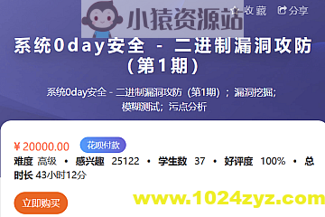 系统0day安全 – 二进制漏洞攻防（第1期）