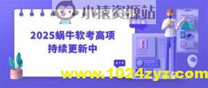 2025蜗牛软考高项 | 更新