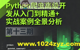 Python爬虫高级开发从入门到精通+实战案例全景分析（第十三期）